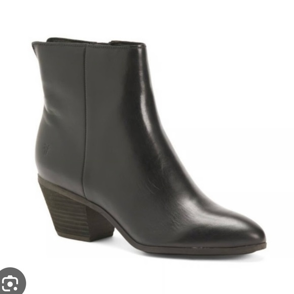Frye Shoes - Frye Megan Black Leather Ankle Boots Western Minimalist Coastal Cowgirl, Sz 8.5